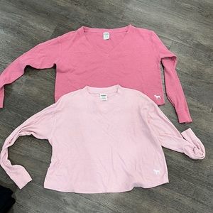 PINK cropped long sleeve bundle